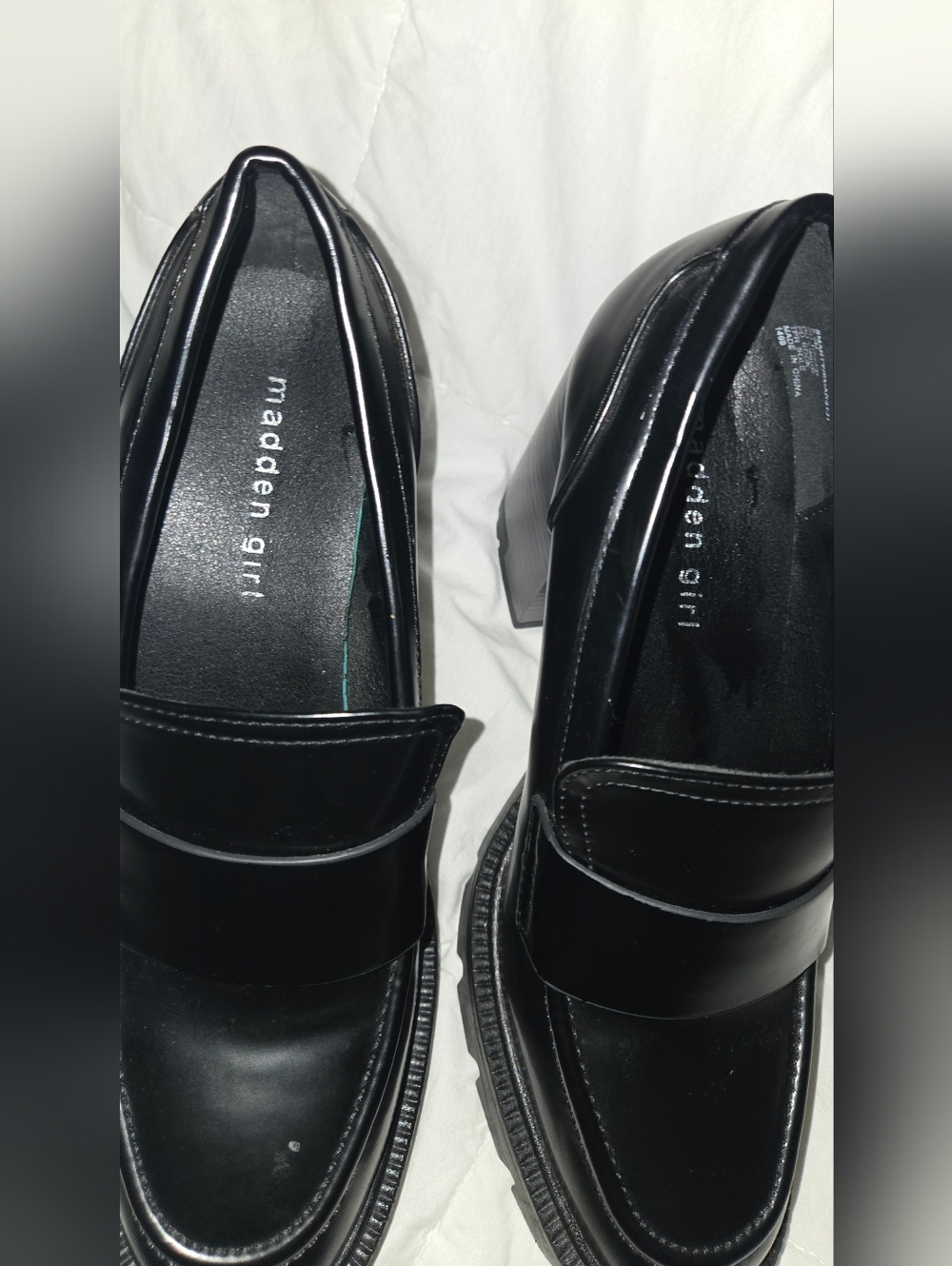 Madden Girl Black Chunky Loafers Size 8 1/2